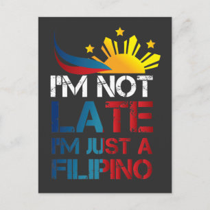 Cartão Postal Funny Pinoy Piadas Pontualidade Filipinas Filipino