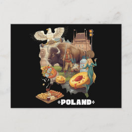 Cartão Postal Funny Poland Stereotype Overload