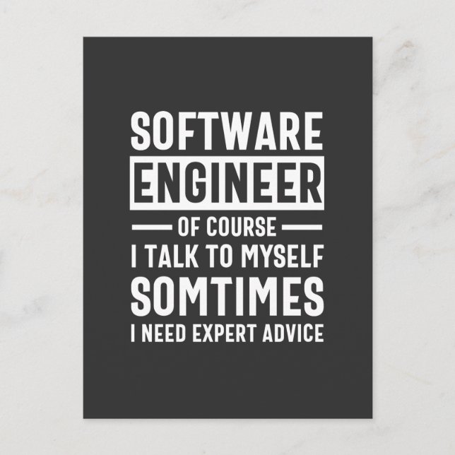 Cartão Postal Funny Programming Software Engineer Gift (Frente)