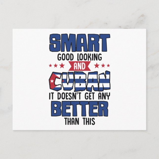 Cartão Postal Funny Quote Bandeira Cubana Nacionalidade (Frente)