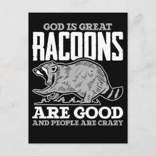 Cartão Postal Funny Racoon Humor Trash Panda