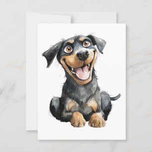 Cartão Postal Funny Rottweiler