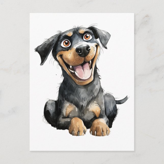 Cartão Postal Funny Rottweiler (Frente)