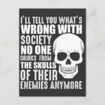 Cartão Postal Funny Sarcastic Wong Society Skull Enemy Sangue<br><div class="desc">Esta camiseta faz um presente de excelente para pessoas que têm um inimigo ou 2. Perfeito para Dia de São Patrício,  aniversário,  Natal,  Ação de Graças e Halloween.</div>