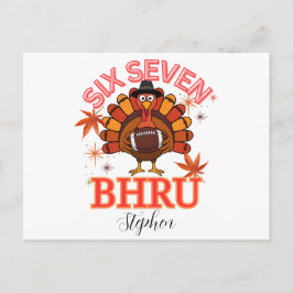 Cartão Postal Funny Six Seven Meme Turkey Bruh,Postcard