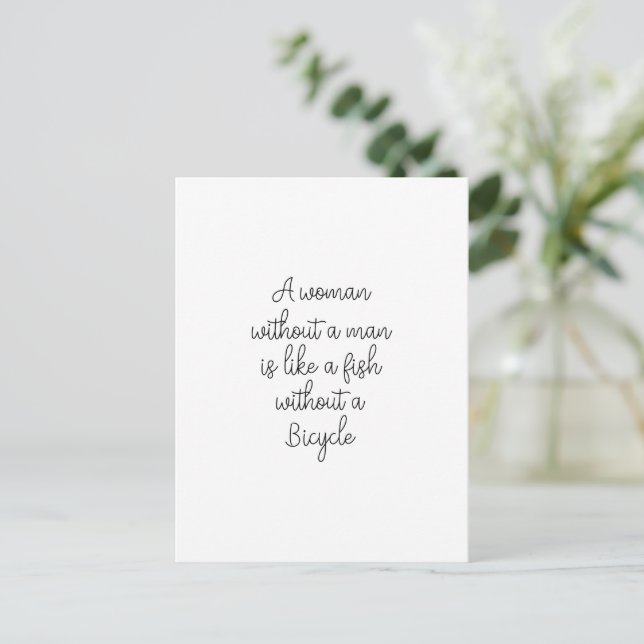 Cartão Postal Funny Strong Woman Female Quote Girlpower Card (Em pé/Frente)