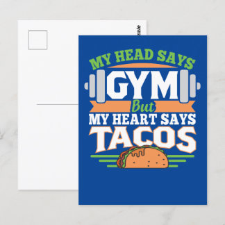 Cartão Postal Funny Taco Gym