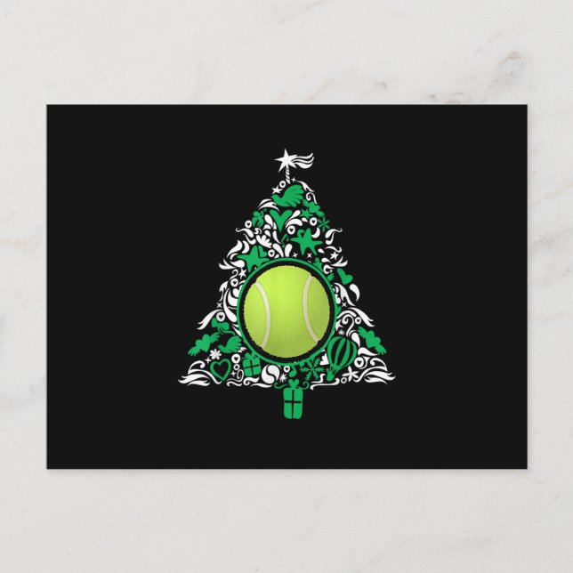 Cartão Postal Funny Tennis Ball Christmas Tree Decorations Xmas (Frente)