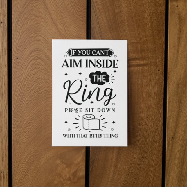 Cartão Postal Funny Toilet Quote Sit Down If You Can’t Aim (Funny Toilet Quote Sit Down If You Can’t Aim Postcard)