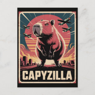 Cartão Postal Funny Vintage Capybara Lover Giant Rodent
