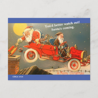Cartão Postal Funny Vintage Papai Noel Exemplar do Natal de 1910
