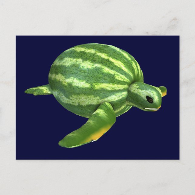 Cartão Postal Funny Watermelon Seaturtle (Frente)