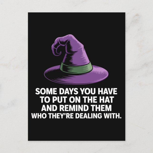 Cartão Postal Funny Witch Quote Halloween (Frente)
