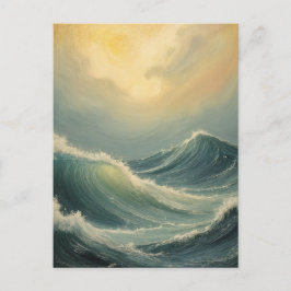 Cartão Postal Fúria do Oceano no amanhecer
