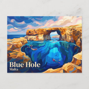 Cartão Postal Furo Azul Malta