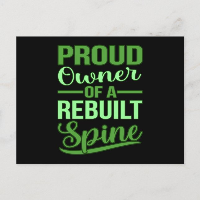 Cartão Postal Fusão da coluna vertebral reconstruída Sensibiliza (Frente)