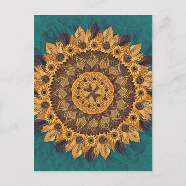 Cartão Postal Fusão de girassol: uma celebração da diversidade (Frente)