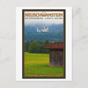 Cartão Postal Füssen - Schloß Neuschwanstein do Afar