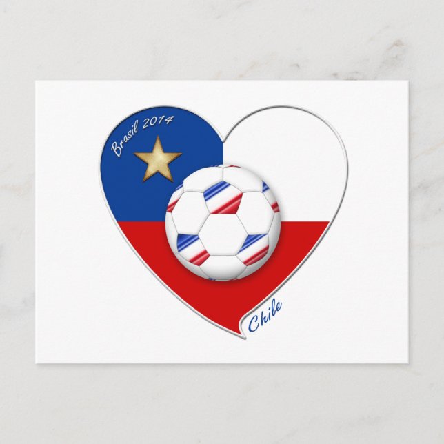 Cartão Postal Fútbol "CHILE" 2014. Chilean national soccer team (Frente)