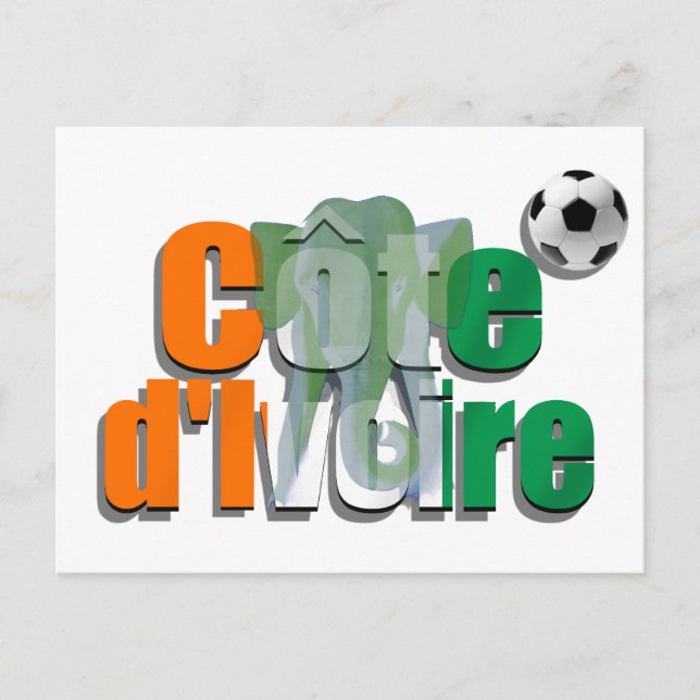 Cartão Postal Futebol da Costa do Marfim Les Éléphants presentes (Frente)