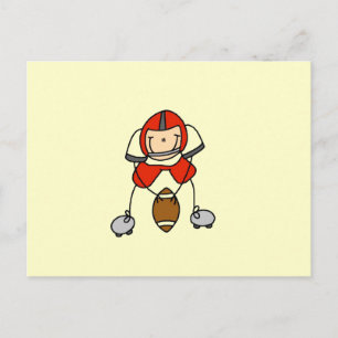 Cartão Postal Futebol de Boneco Vermelho