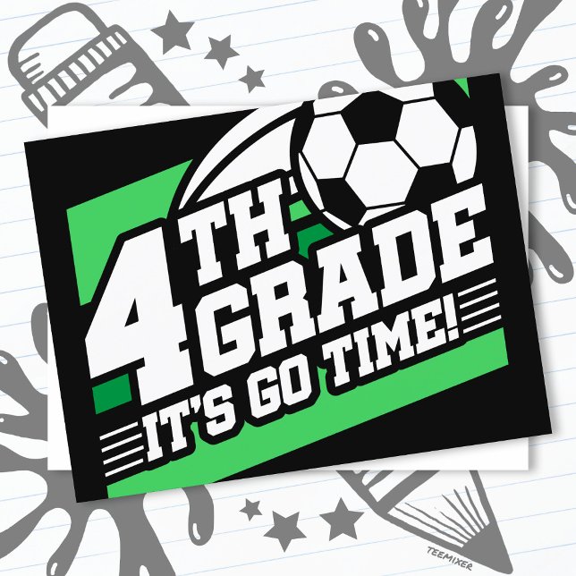 Cartão Postal Futebol do 4º ano futebol 1º dia de volta à escola (Criador carregado)