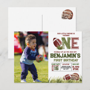 Cartão Postal Futebol Primeiro Ano de Down Aniversário