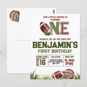 Cartão Postal Futebol Primeiro Ano Down Festa de Aniversário de 