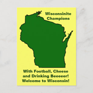 Cartão Postal Futebol, queijo e cerveja dos campeões do Wiscons