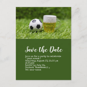 Cartão Postal Futebol salvar a data bola para festa de aniversá