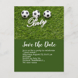 Cartão Postal Futebol salve bola de data para Festa de aniversár