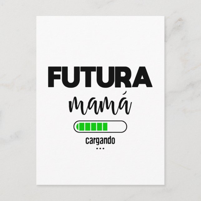 Cartão Postal Futura mamá cargando (Frente)