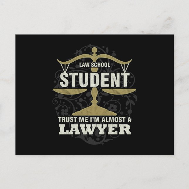 Cartão Postal Future Lawyer Gift Law School Student Im Almost A  (Frente)