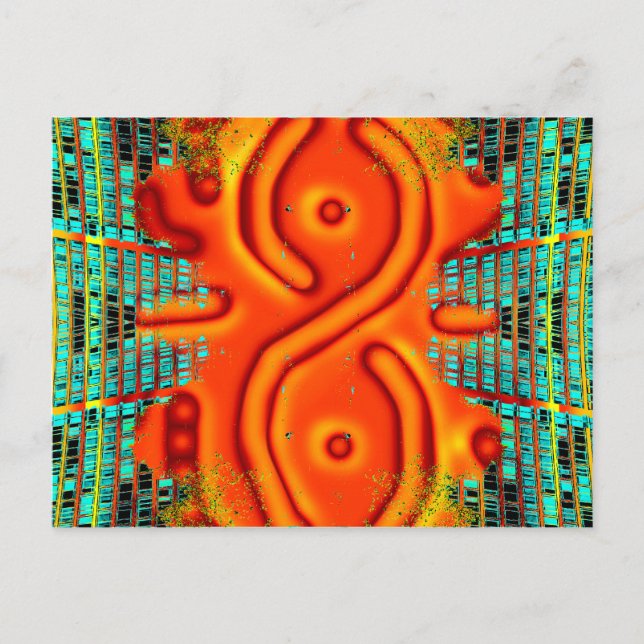 Cartão Postal Futurismo Urbano Extreme Design Laranja (Frente)