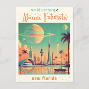 Cartão Postal Futurista Atômico Nova Flórida