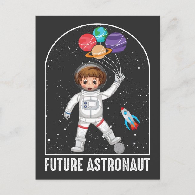 Cartão Postal Futuro Astronauta Rapariga Sonhadora Cargueiro de  (Frente)