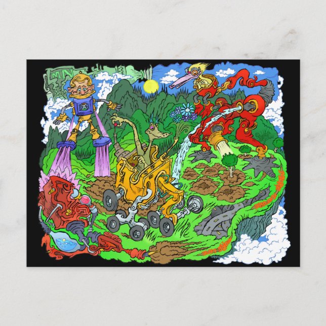 Cartão Postal Futuros plantadores de árvores. (Frente)