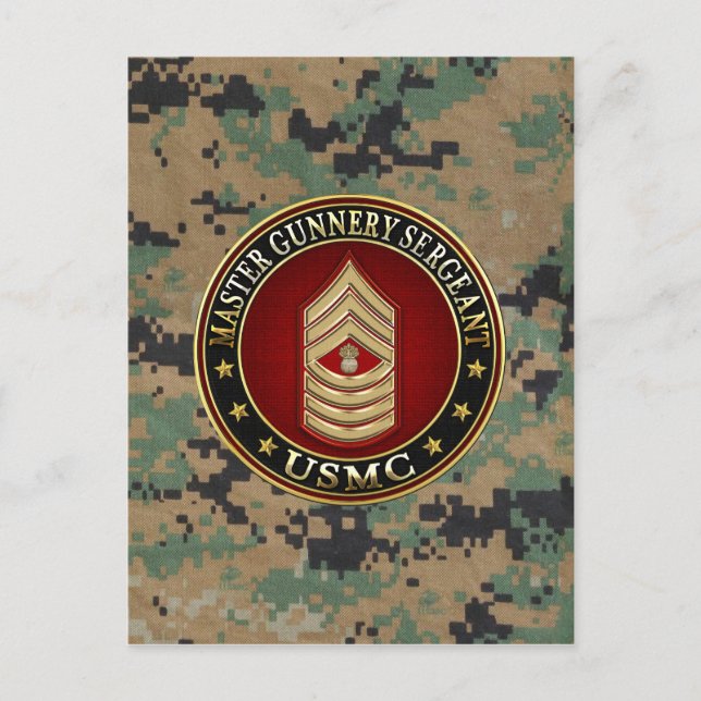 Cartão Postal Fuzileiros americanos: Sargento-mor (USMC MGySgt) (Frente)