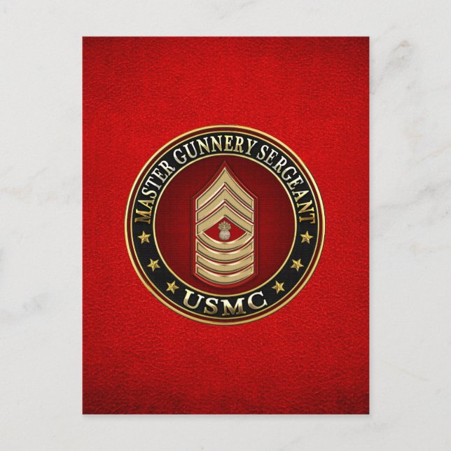 Cartão Postal Fuzileiros americanos: Sargento-mor (USMC MGySgt) (Frente)