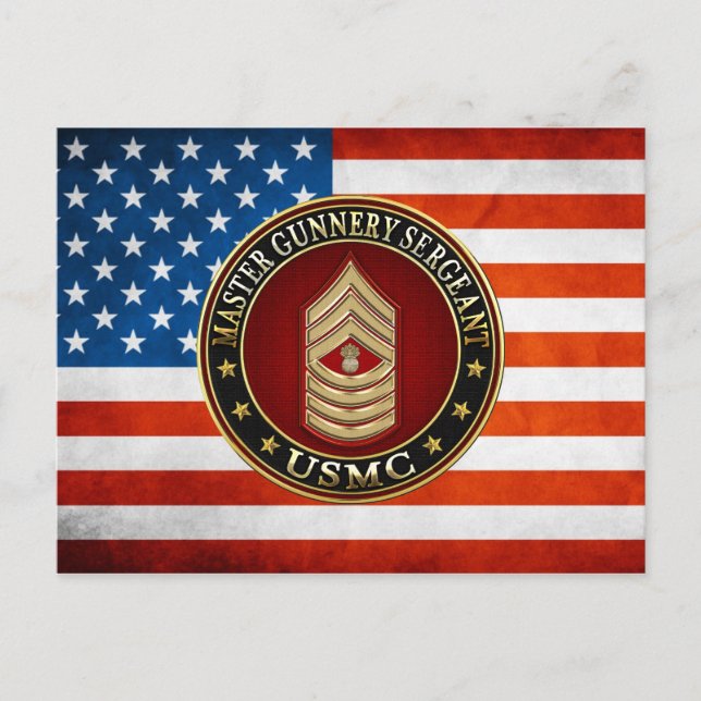 Cartão Postal Fuzileiros americanos: Sargento-mor (USMC MGySgt) (Frente)