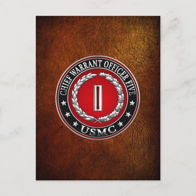 Cartão Postal Fuzileiros dos EUA: Chefe do Mandado Cinco (USMC C (Frente)