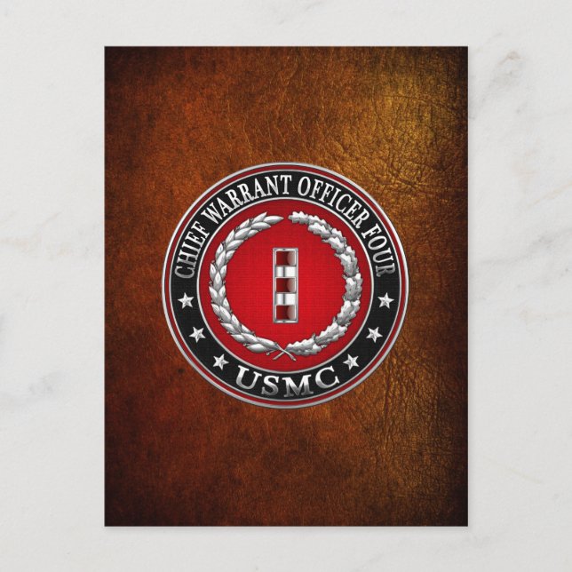 Cartão Postal Fuzileiros dos EUA: Chefe do Mandado Quatro (USMC  (Frente)