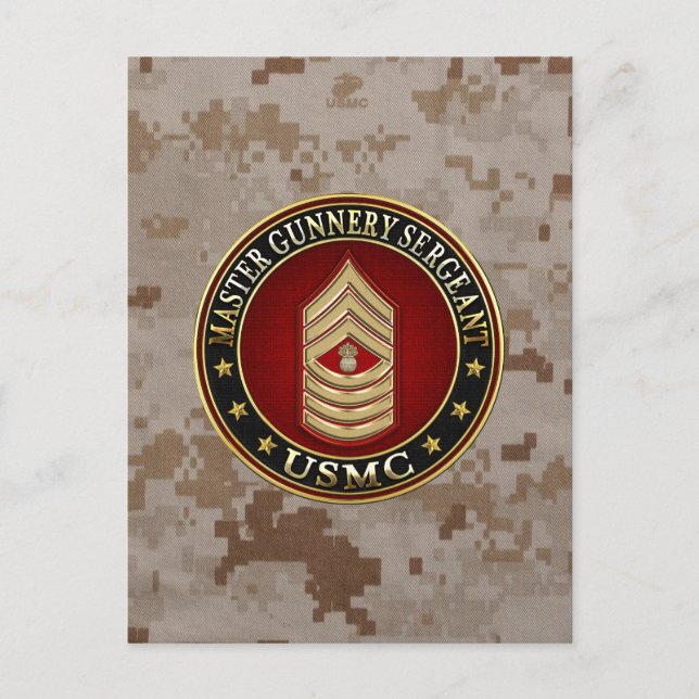 Cartão Postal Fuzileiros Navais dos EUA: Master Gunnery Sergeant (Frente)
