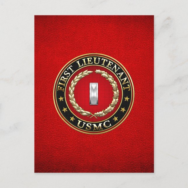 Cartão Postal Fuzileiros navais dos EUA: Primeiro Tenente (USMC  (Frente)