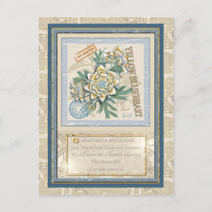 Cartão Postal G Criação de floração amarela