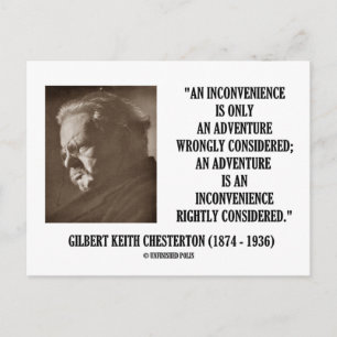 Cartão Postal G.K. Chesterton Inconvenience Adventure Considerad