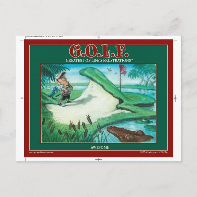 CARTÃO POSTAL G.O.L.F. A MAIOR FRUSTRAÇÃO DA VIDA (Frente)