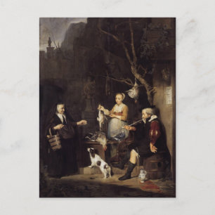 Cartão Postal Gabriel Metsu - A Mulher Das Aves De Capoeira