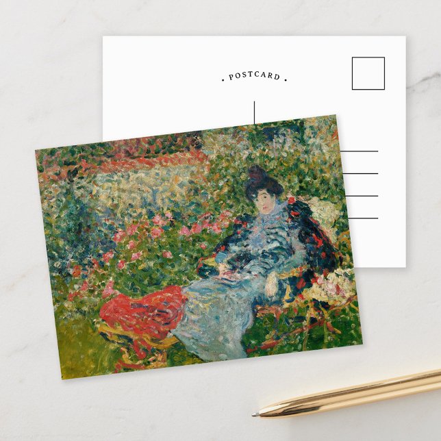 Cartão Postal Gabrielle Valtat au Jardin | Louis Valtat (Criador carregado)