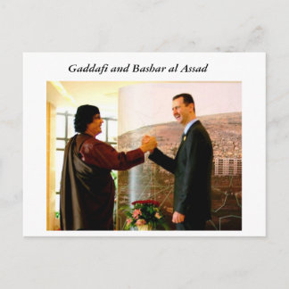Cartão Postal Gaddafi e Bashar al Assad